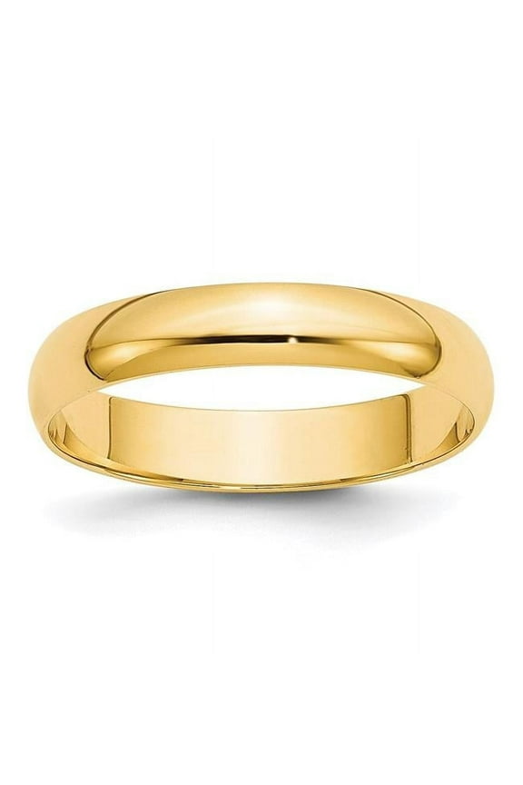 4 mm 14KY LTW Half Round Ring, Yellow - Size 14