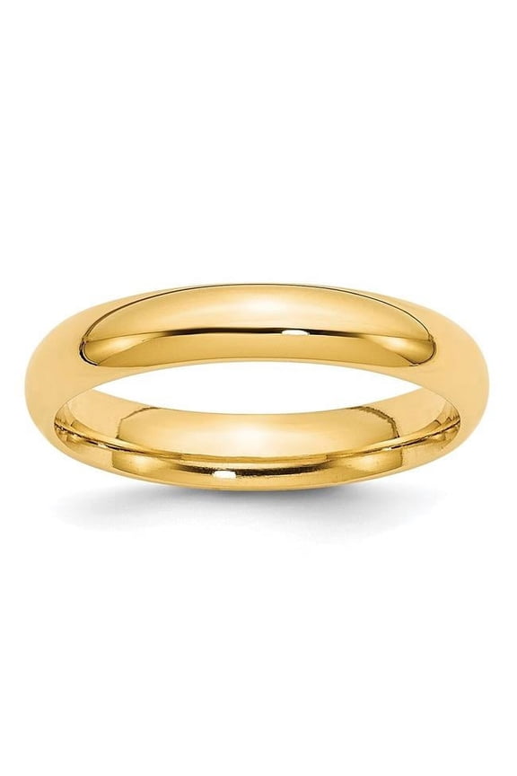 14k Yellow Gold 4mm Standard Weight Comfort Fit Wedding Band Size 6.5 CF040
