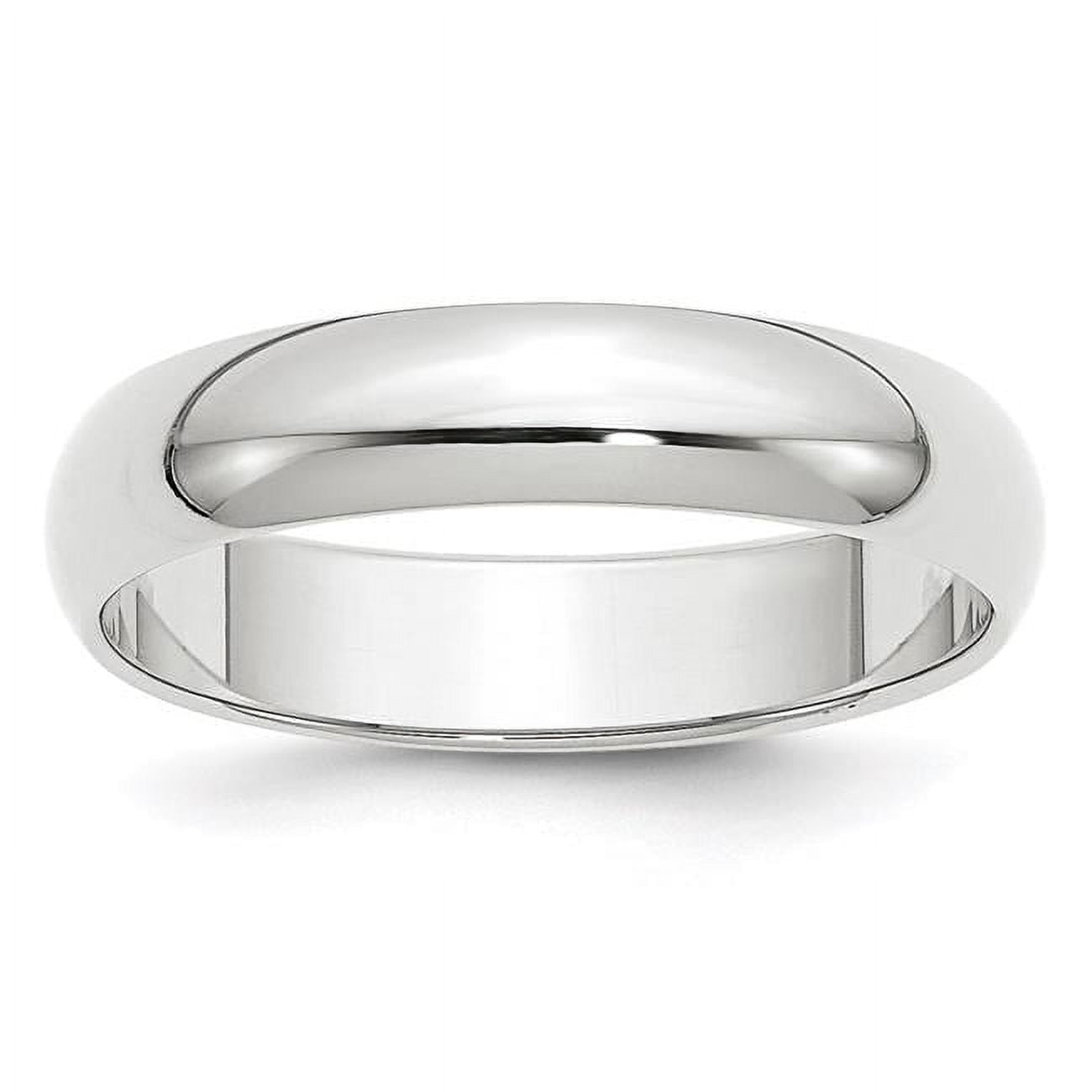 14k White Gold Solid Polished Half Round 5mm Half-Round Band Ring Size 7 Ring for Women and Men