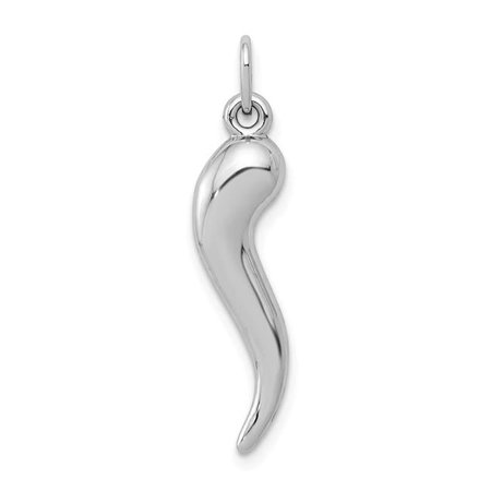 Finest Gold 6.23 x 26.91 mm 14K White Gold Italian Horn Charm