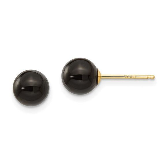 Madi K 14k  6.00mm Onyx Bead Earrings