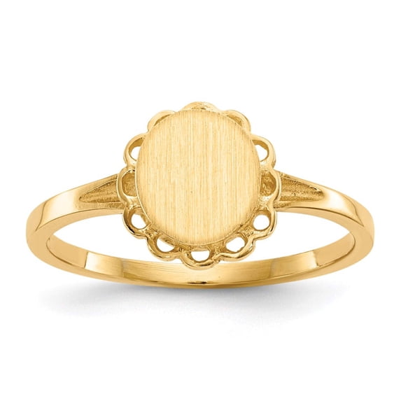 14k 6.5x7.0mm Open Back Signet Ring RS190