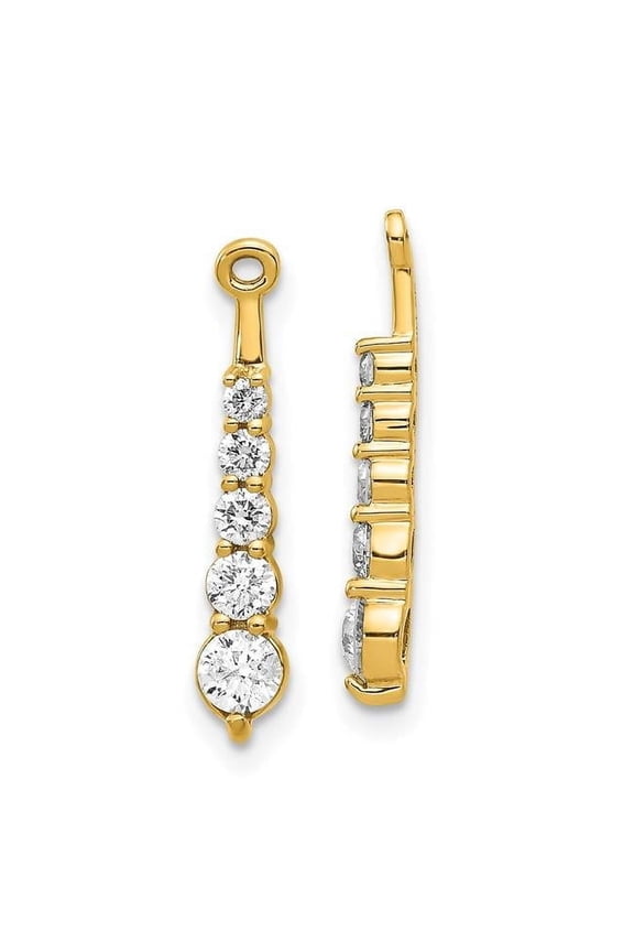 14k 5-Stone Dangle Diamond Earring Jacket Mountings