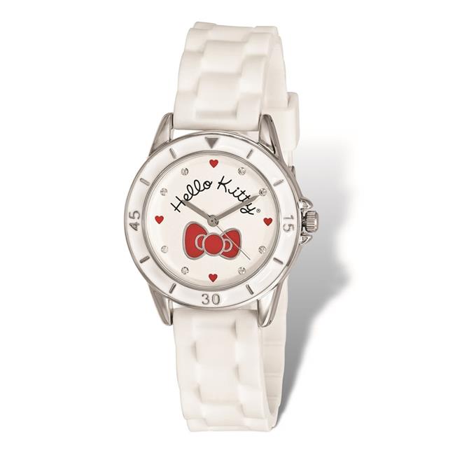 Hello Kitty Silver Color with Red Bow White Silicone Strap Watch Classic Hello Kitty® White Scrunchie Apple Watch® | Sonix main image 4