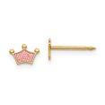 thumbnail image 1 of Inverness 14k Epoxy Fill Pink Crown Earrings, 1 of 3
