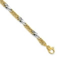 thumbnail image 1 of Finest Gold Leslies 14K Two-Tone Polished Diamond-Cut Link 7 in. with 0.5 in. Extension Bracelet, 1 of 3