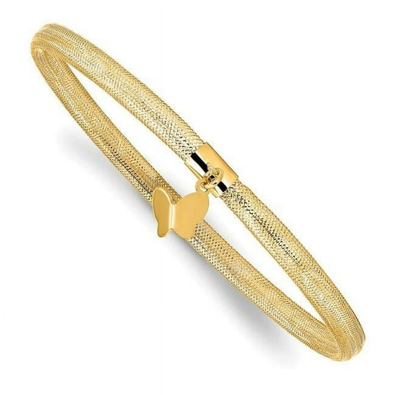 14k Polished Butterfly Stretch Bracelet