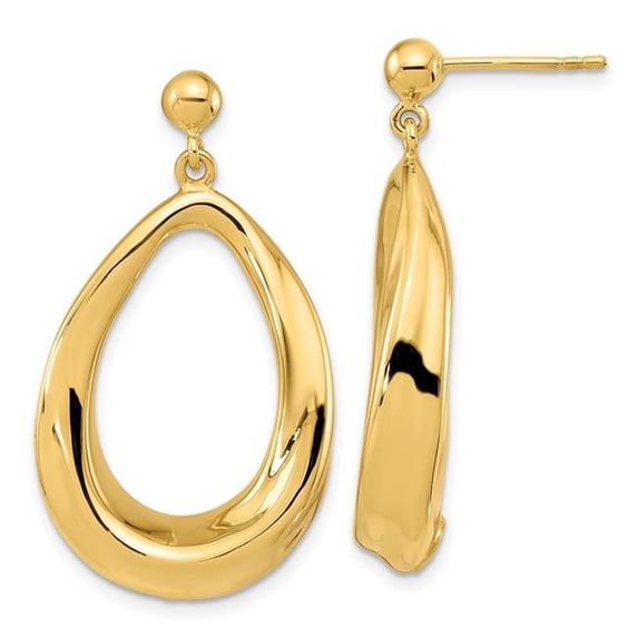 14k Polished Post Dangle Earrings