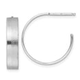 thumbnail image 1 of Finest Gold Leslies Radiant Essence Sterling Silver Rhodium-Plated Brushed C-Hoop Earrings, 1 of 2