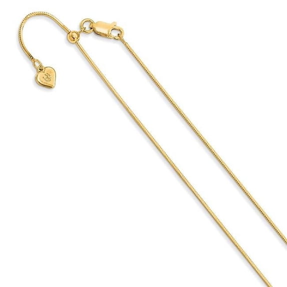 Finest Gold Leslies Sterling Silver Gold-Plated Adjustable 1 mm Diamond-Cut Square 22 in. Snake Chain