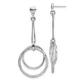 thumbnail image 1 of Finest Gold Leslies Sterling Silver Rhodium-Plated Polished Diamond-Cut Post Dangle Earrings, 1 of 2