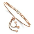 thumbnail image 1 of Finest Gold Leslies Sterling Silver Rose-Tone Polished CZ Bolo Bracelet, 1 of 2