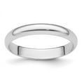 thumbnail image 1 of Platinum Solid Polished Half Round Lightweight 3mm Half-Round Featherweight Band Ring Size 10.5 Ring for Women and Men, 1 of 5