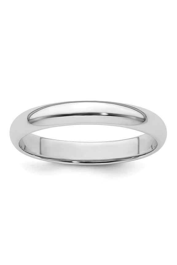 Platinum Solid Polished Half Round 3mm-Half-Round Wedding Band Ring Size 7 -  Jewelry Gift for Mom