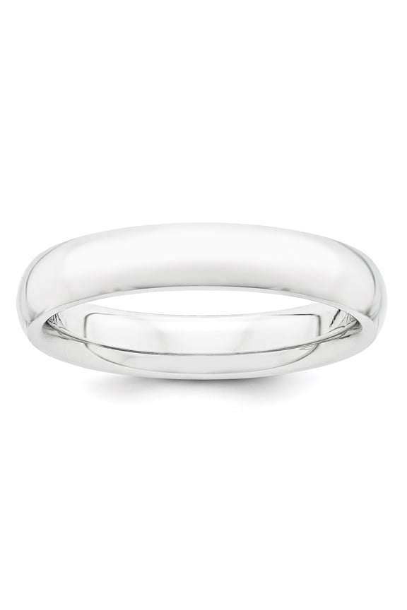 Platinum Solid Polished 4mm Half Round Comfort-Fit Lightweight Band Ring Size 10 - Jewelry Gift for Mom