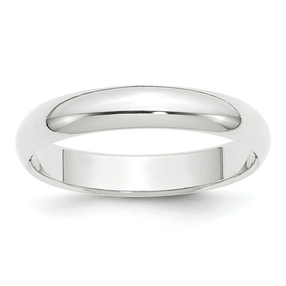 Platinum Solid Polished Half Round Lightweight 4mm-Half-Round Featherweight Band Ring Size 12 - Jewelry Gift for Mom