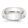 thumbnail image 1 of Platinum Solid Polished Half Round Lightweight 6mm Half-Round Featherweight Band Ring Size 11.5 Ring for Women and Men, 1 of 2