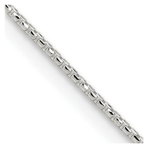Finest Gold Sterling Silver 1.5 mm Diamond-Cut Round 16 in. Box Chain