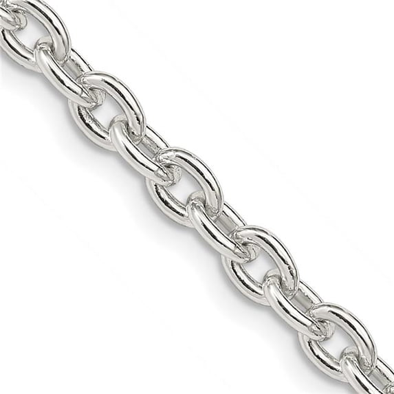 Finest Gold Sterling Silver 4.5 mm 28 in. Cable Chain