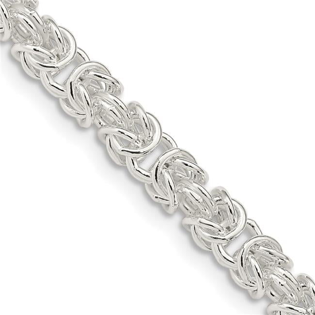Finest Gold Sterling Silver 4.75 mm Rounded Byzantine Chain Walmart