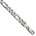 thumbnail image 1 of Finest Gold Sterling Silver Antiqued 7.75 mm Figaro Chain 8 in. Bracelet, 1 of 3
