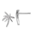 thumbnail image 1 of Finest Gold Sterling Silver Cheryl M Rhodium-Plated CZ Palm Tree Post Earrings, 1 of 4