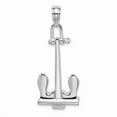 thumbnail image 1 of Finest Gold Sterling Silver Polished 3D Moveable Navy Anchor Pendant, 1 of 3