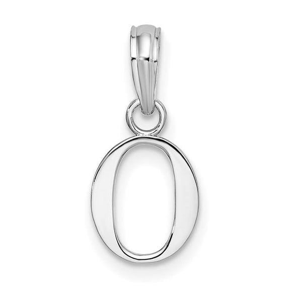 Finest Gold Sterling Silver Polished Block Initial O Pendant