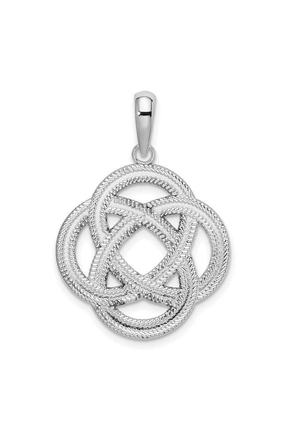 Sterling Silver Polished Celtic Circle Eternity Knot Pendant