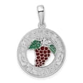 thumbnail image 1 of Finest Gold Sterling Silver Polished Enamel Traverse CityMi with Grapes Pendant, 1 of 4