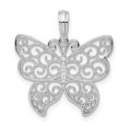 thumbnail image 1 of Finest Gold Sterling Silver Polished Filigree Wing Butterfly Pendant, 1 of 3