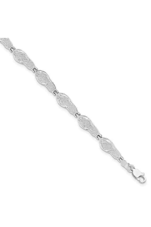 Sterling Silver Polished Flip-flop Bracelet