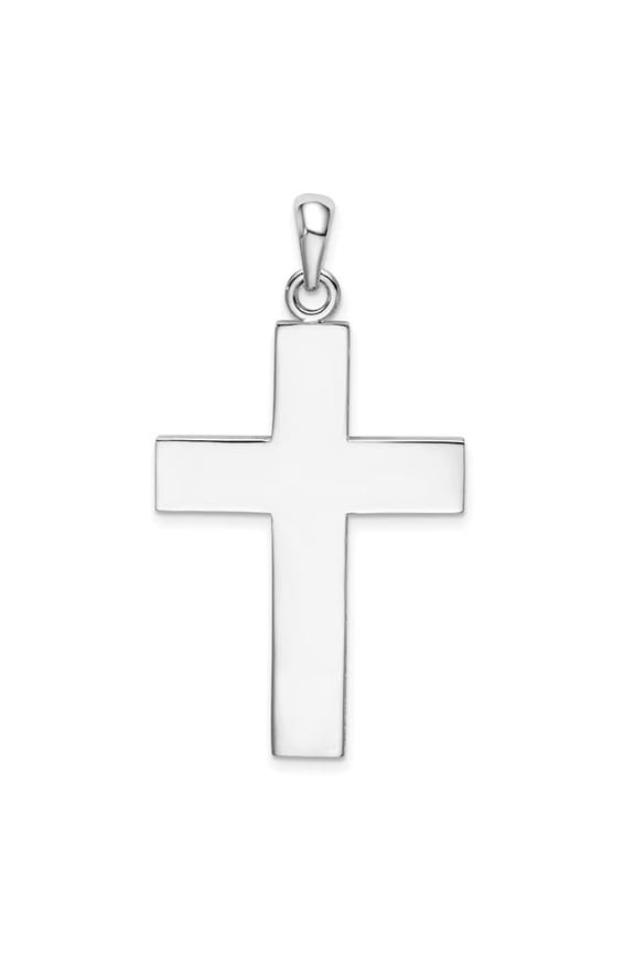 Sterling Silver Polished Latin Cross Pendant - Large