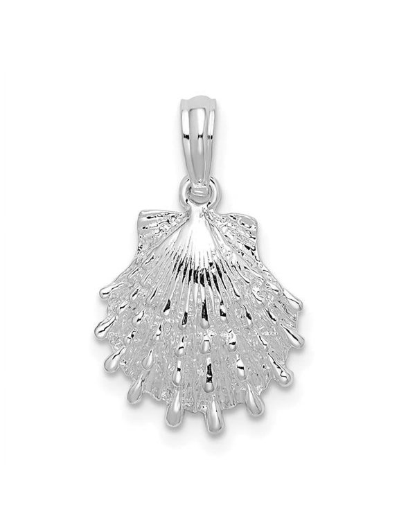 Sterling Silver Polished Lions Paw Shell Pendant