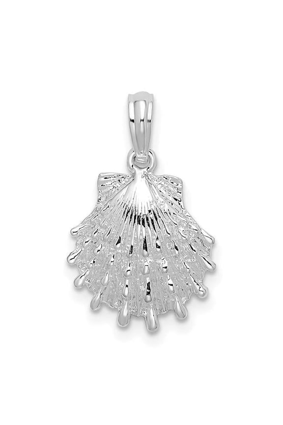 Sterling Silver Polished Lions Paw Shell Pendant