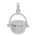 thumbnail image 1 of Finest Gold Sterling Silver Polished Moveable 3D Nantucket Basket Pendant, 1 of 4