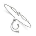 thumbnail image 1 of Finest Gold Sterling Silver Polished Rhodium-Plated CZ Adjustable Bracelet, 1 of 3