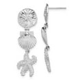 thumbnail image 1 of Finest Gold Sterling Silver Polished Sea Life Dangle Post Earrings, 1 of 3