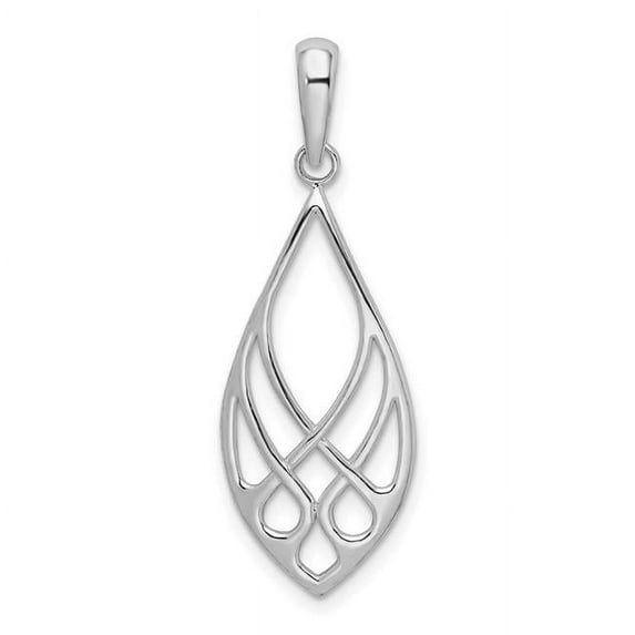 Finest Gold Sterling Silver Polished Teardrop Celtic Knot Pendant