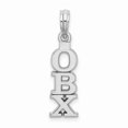 thumbnail image 1 of Finest Gold Sterling Silver Polished Vertical OBX Pendant, 1 of 4