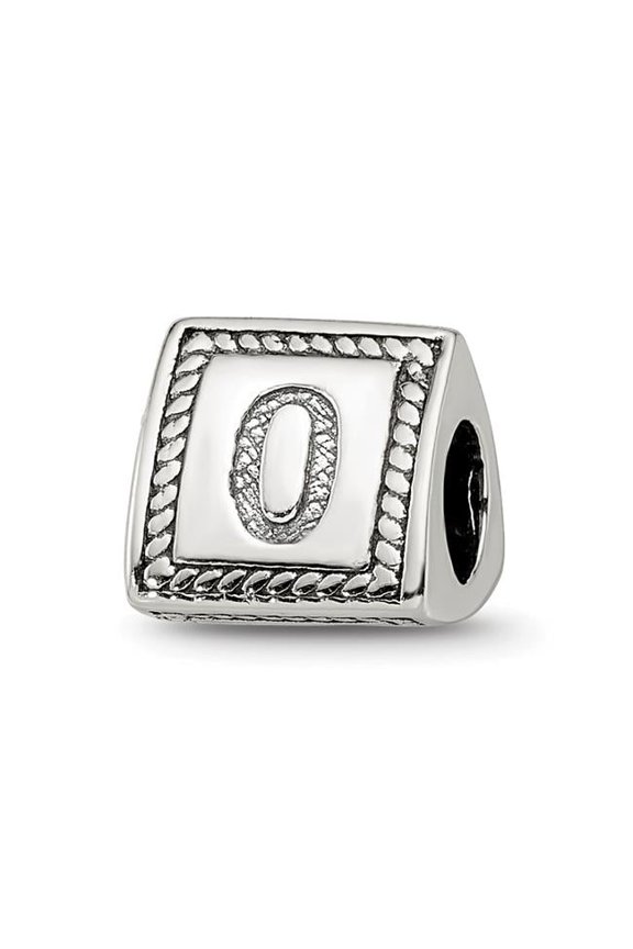 The Black Bow Triangle Block, Number 0 Sterling Silver Bead Charm
