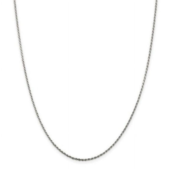 Finest Gold Sterling Silver Rhodium-Plated 1.5 mm Diamond-Cut Rope Chain with 2 in. Extension