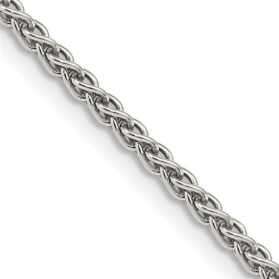Finest Gold Sterling Silver Rhodium-Plated 2.5 mm Round 22 in. Spiga Chain
