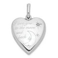 thumbnail image 1 of Finest Gold Sterling Silver Rhodium-Plated 20 mm Diamond Love TO Moon Swing Locket Pendant, 1 of 1