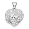 thumbnail image 1 of Finest Gold Sterling Silver Rhodium-Plated Double Hearts 15 mm Heart Locket, 1 of 5