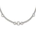 thumbnail image 1 of Finest Gold Sterling Silver Rhodium-Plated Fancy Rolo with 3 Circles 17 in. Necklace, 1 of 1
