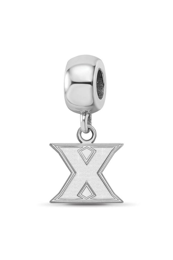 Sterling Silver Rhodium-Plated Logo Art Xavier University Bead Charm Xs Dangle