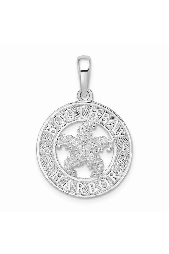 Sterling Silver Rhodium-Plated Polish Booth Bay Lighthouse Pendant