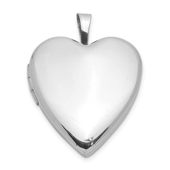 Finest Gold Sterling Silver Rhodium-Plated Polished 20 mm Heart Ash Holder Locket