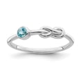 thumbnail image 1 of Finest Gold Sterling Silver Rhodium-Plated Polished Infinity LS Blue Topaz Ring - Size 8, 1 of 1